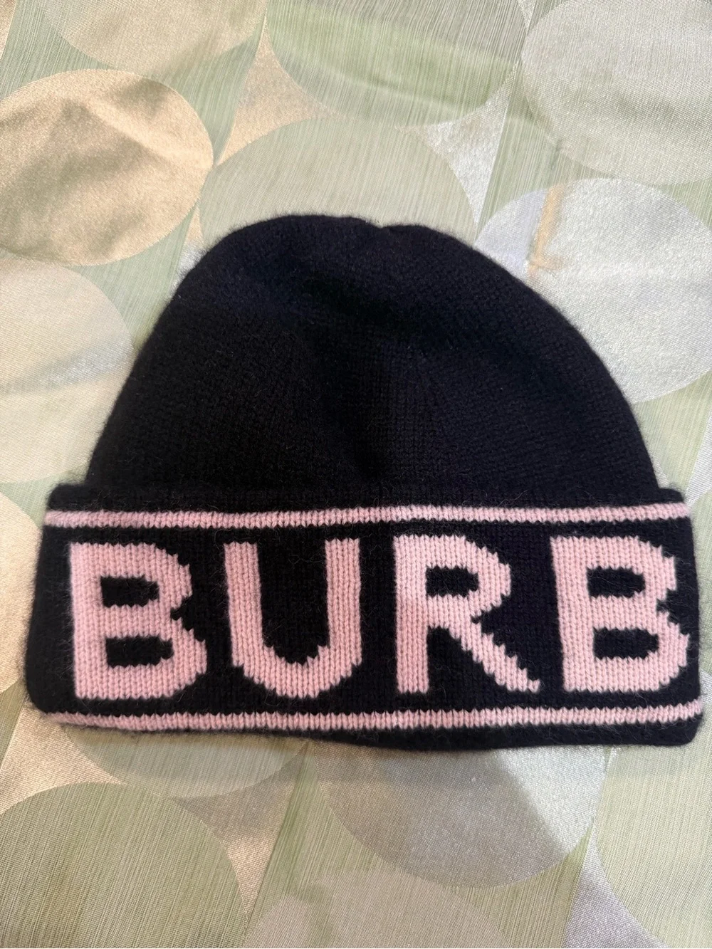 Burberry Black Beanie with Logo Border